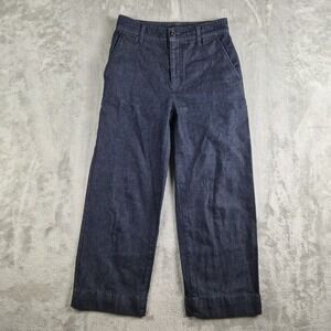 Lauren Ralph Lauren Pants Womens 0 Blue Denim Straight Leg Trouser Black Label